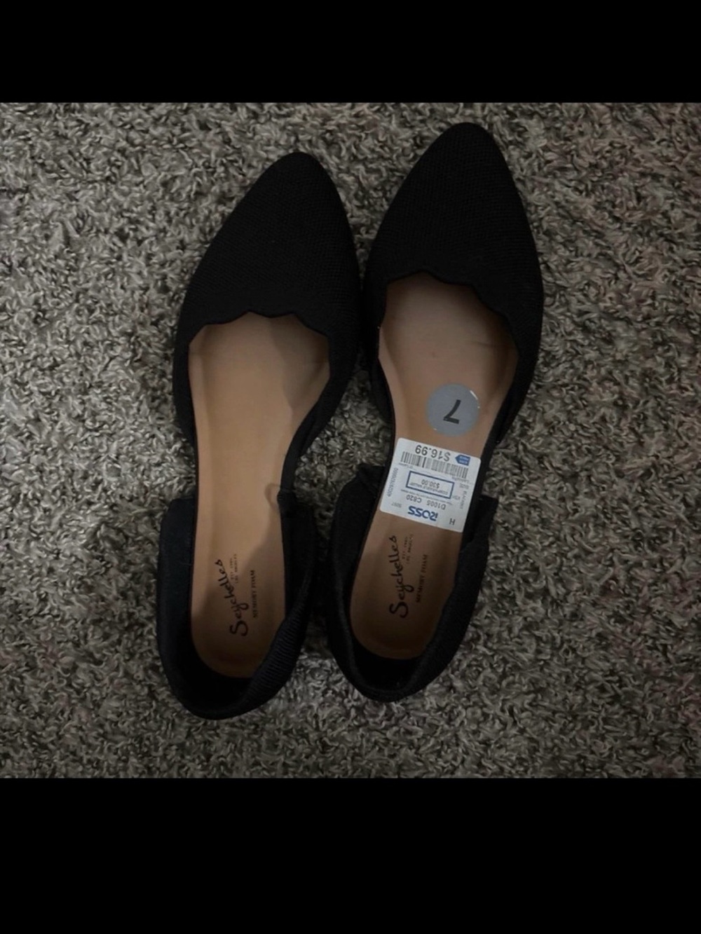 Seychelles Black Pointed D'Orsay Flats